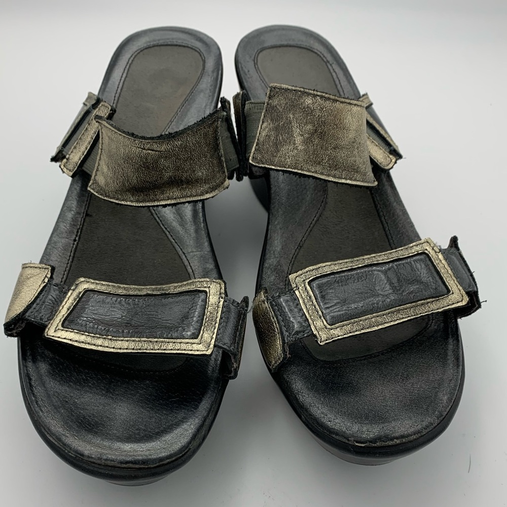Naot Metallic Wedge Sandals